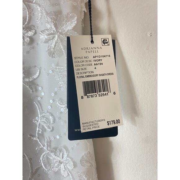 NWT ADRIANNA PAPELL DRESS 4 WHITE BRIDE BRIDAL WEDDING - Picture 3 of 10